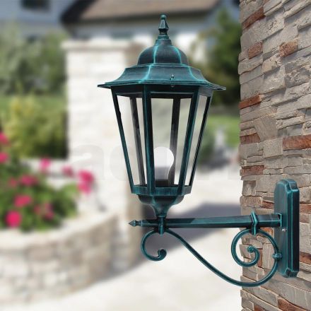 Outdoor Wall Lamp in Aluminium and Glass Made in Italy Vintage - Janira Viadurini