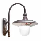 Outdoor Wall Lamp in Black Aluminium and Hand Painted Flowers - Latina Viadurini