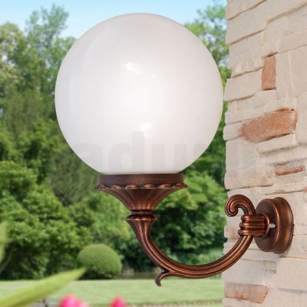 Outdoor Wall Lamp in Die-Cast Aluminium and Acrylic Sphere - Trovanero Viadurini