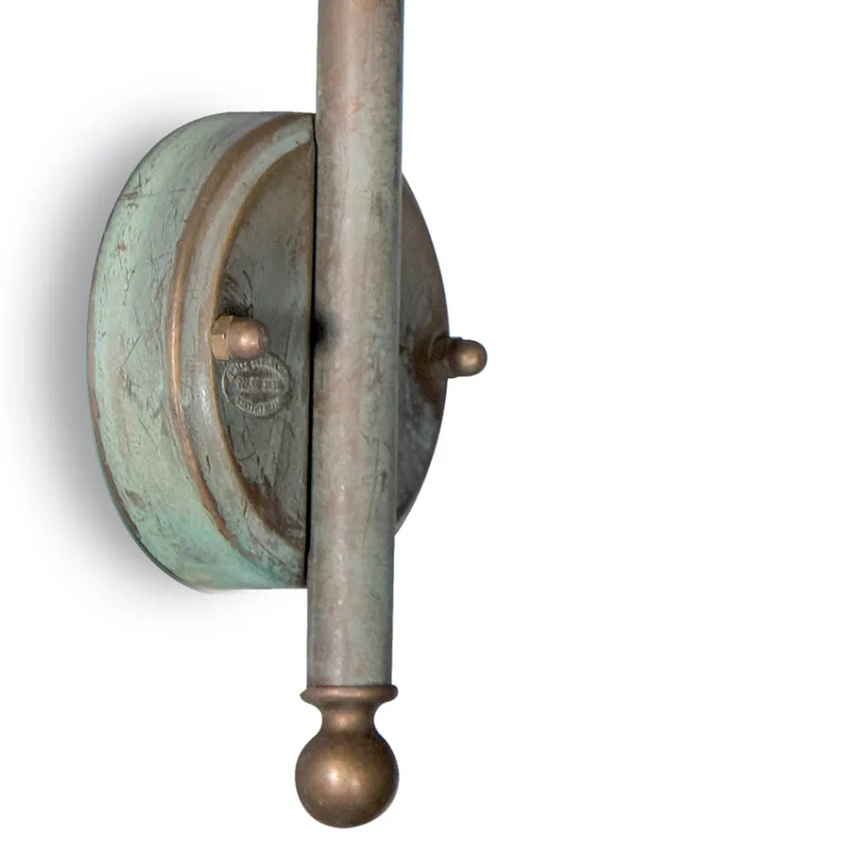 Elfico Outdoor Wall Light in Brass, Opal Glass, and IP44 Rating Viadurini