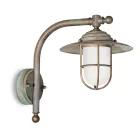 Elfico Outdoor Wall Light in Brass, Opal Glass, and IP44 Rating Viadurini