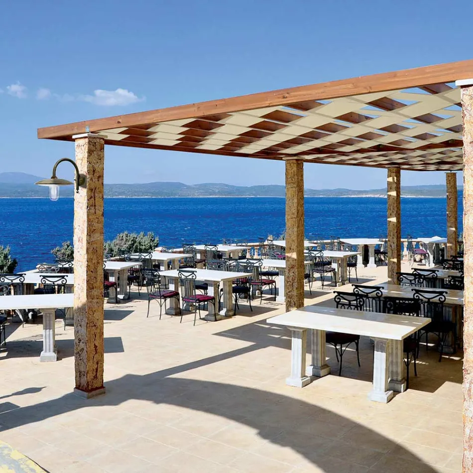 Outdoor Wall Light in Brass, Opal Glass, and IP44 Made in Italy - Drago Viadurini