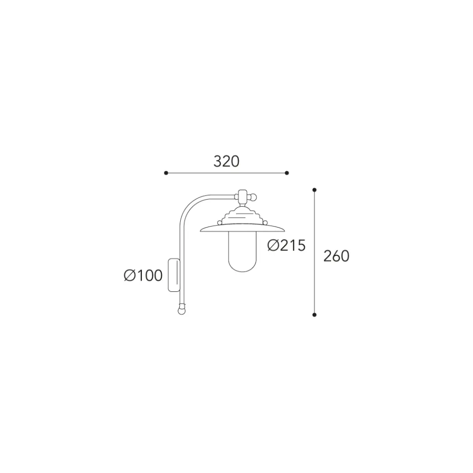 Elfico Outdoor Wall Light in Brass, Clear Glass, and IP44 Rating Viadurini