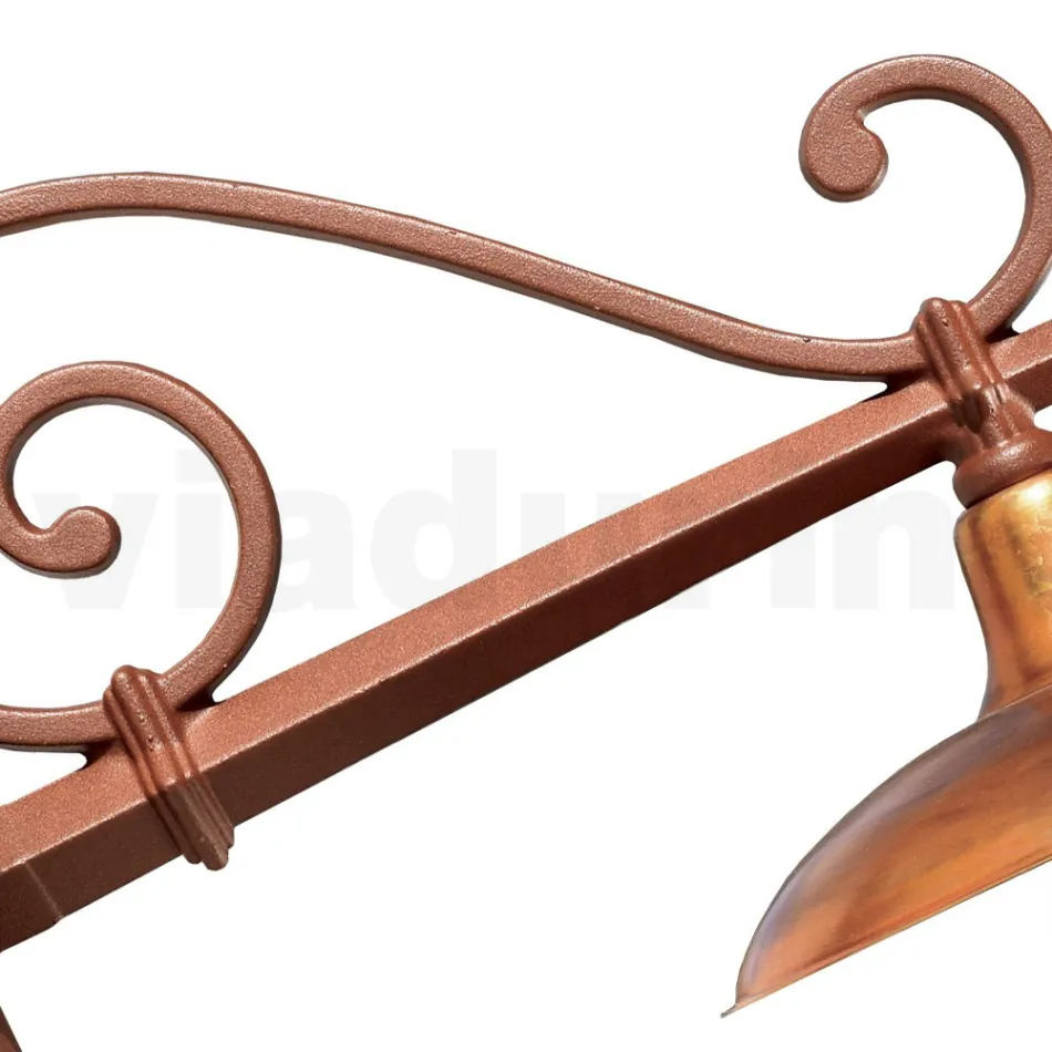 Vintage Outdoor Wall Lamp in Aluminium and Brass Made in Italy - Adela Viadurini