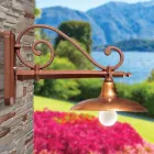 Vintage Outdoor Wall Lamp in Aluminium and Brass Made in Italy - Adela Viadurini