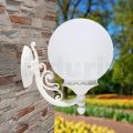 Garden Applique in White Aluminium with Opal Sphere - Trovabianco