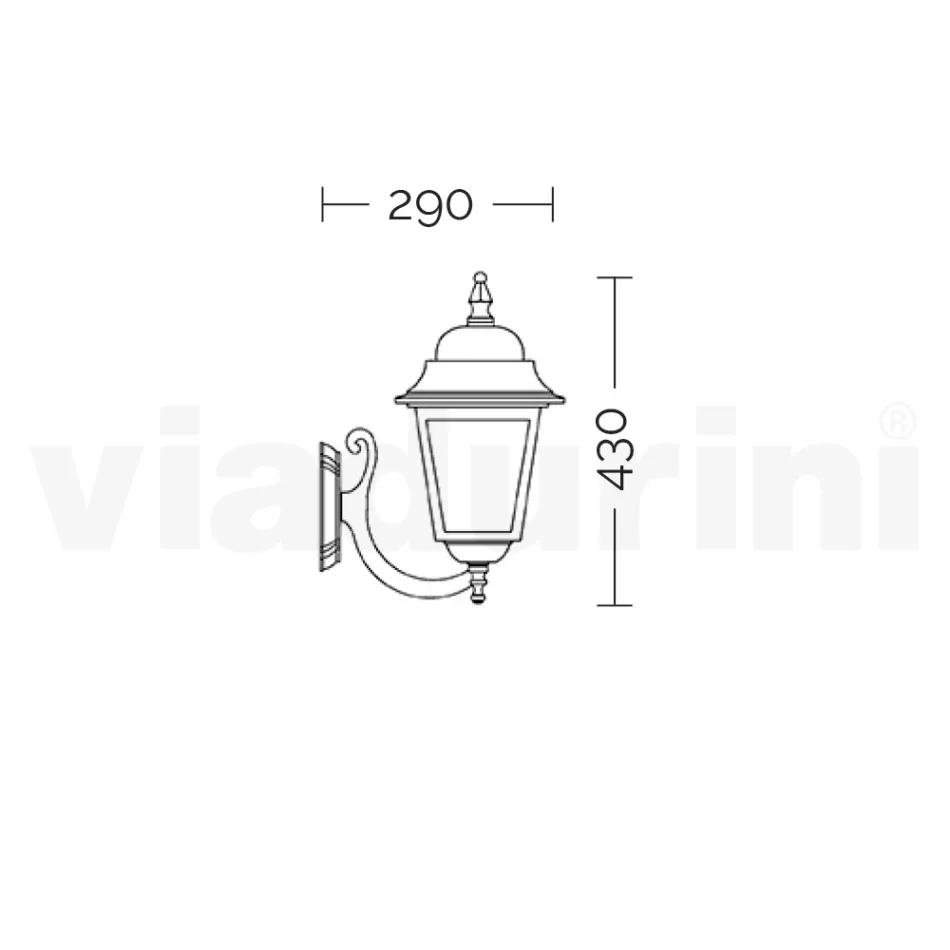 Garden Applique in Aluminium and Transparent Glass Made in Italy - Scintilla Viadurini