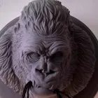 3 Lights Wall Lamp in Gorilla Ceramic Grey or White Design - Rillago Viadurini