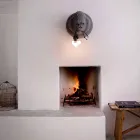 3 Lights Wall Lamp in Gorilla Ceramic Grey or White Design - Rillago Viadurini