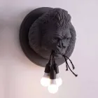 3 Lights Wall Lamp in Gorilla Ceramic Grey or White Design - Rillago Viadurini