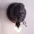 3 Lights Wall Lamp in Gorilla Ceramic Grey or White Design - Rillago