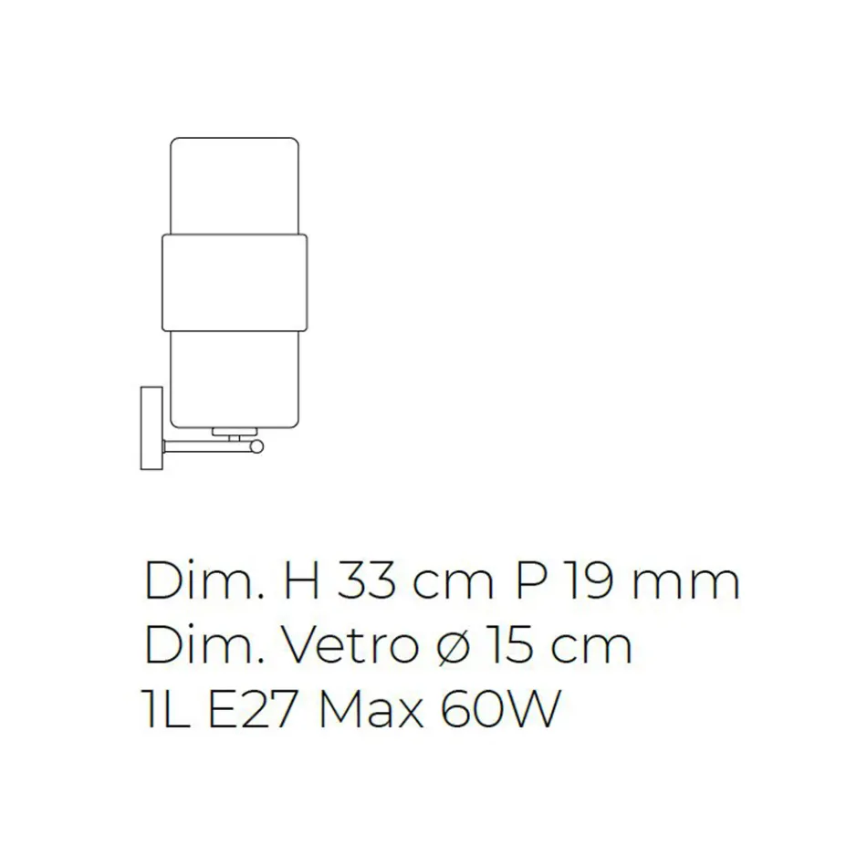 Wall Sconce in Hand Blown Glass in Venice and Metal - Satomi Viadurini