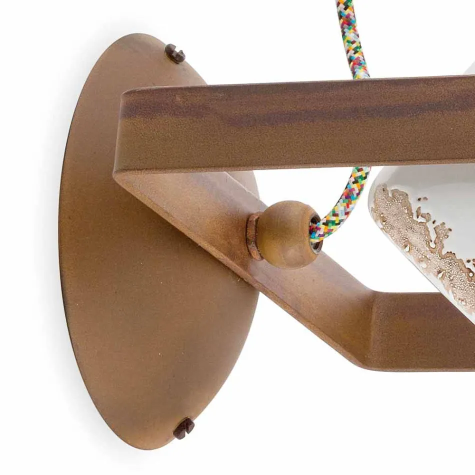 Wall vintage-style industrial ceramic and iron Julia Viadurini