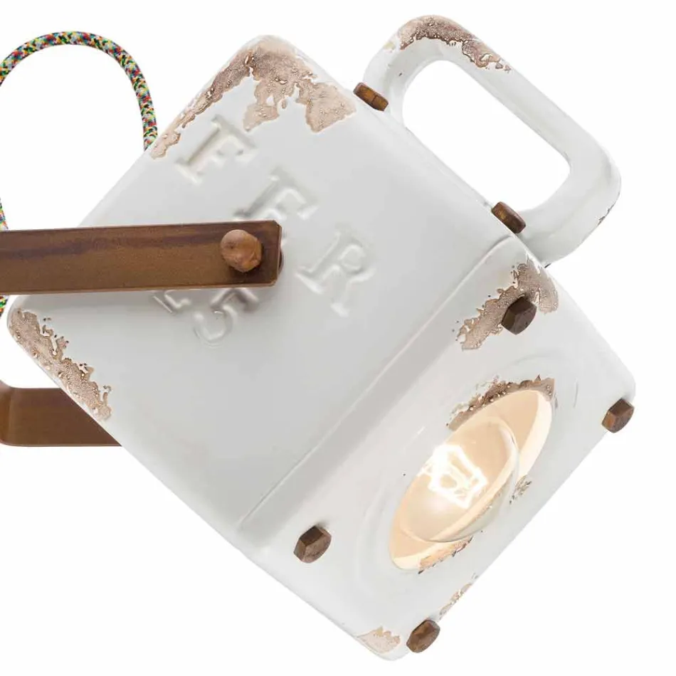 Wall vintage-style industrial ceramic and iron Julia Viadurini