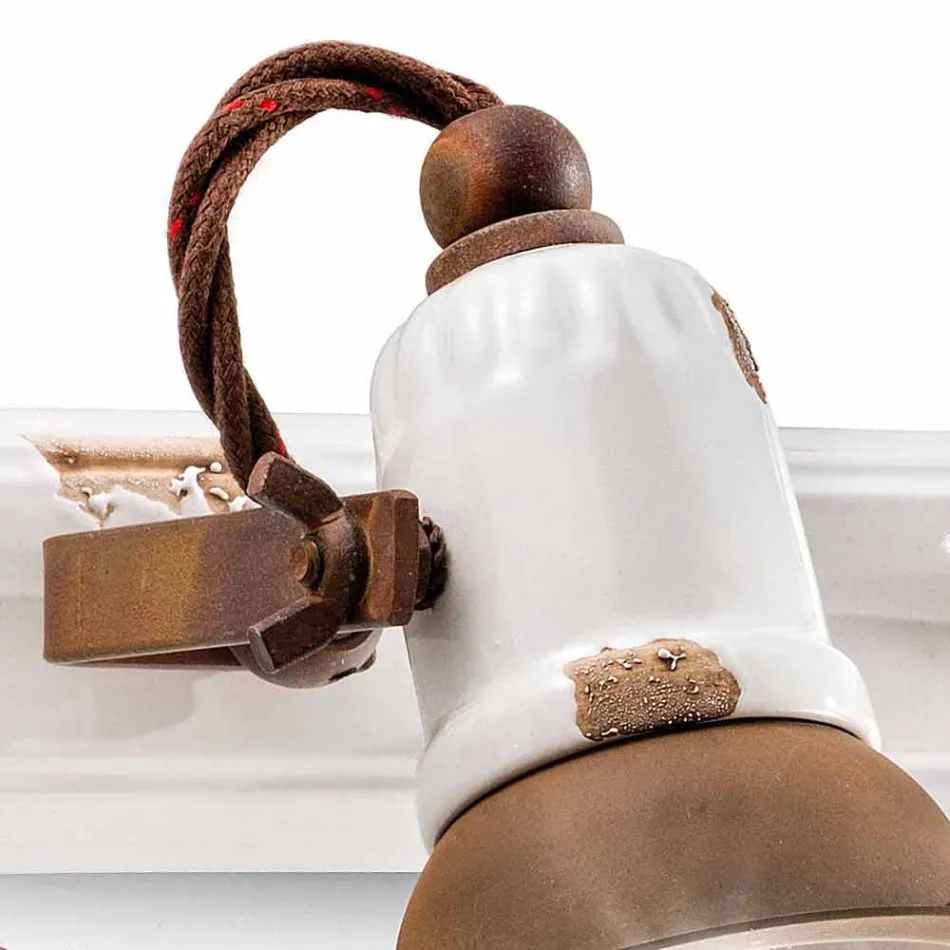 Applique design and three spotlights ceramic and metal Lacey Viadurini