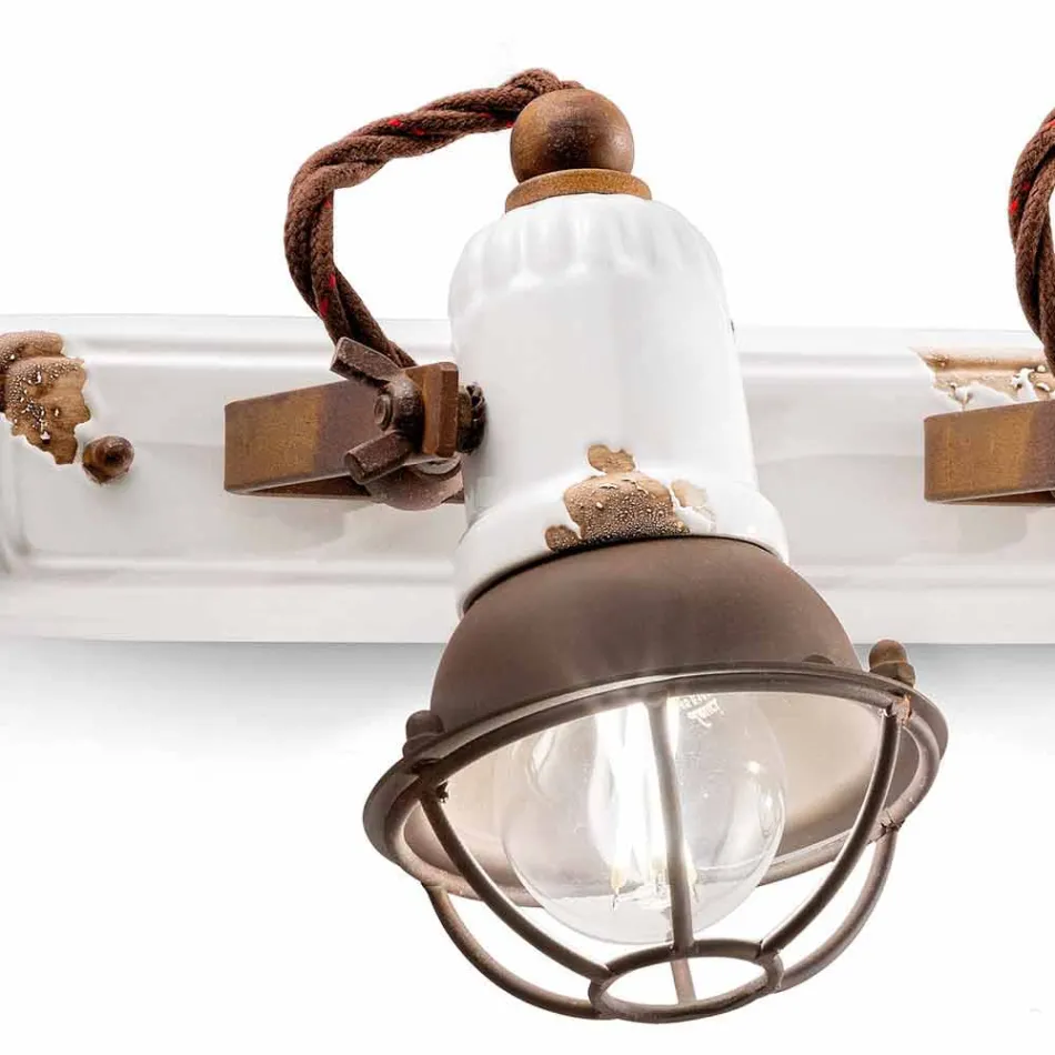 Applique design and three spotlights ceramic and metal Lacey Viadurini