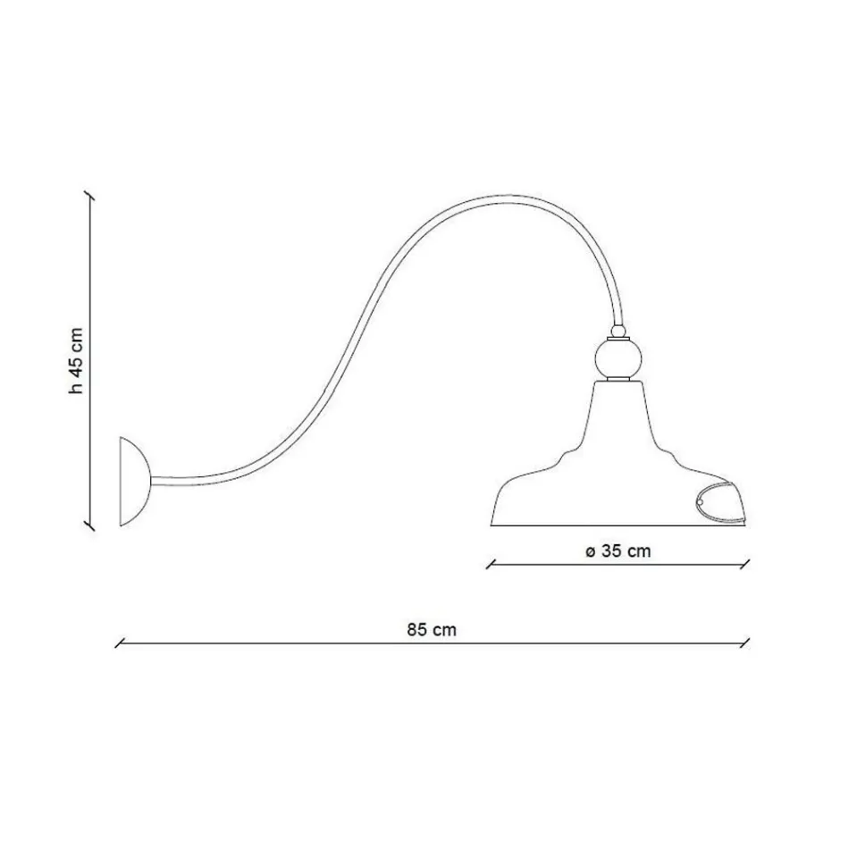 Industrial Design Wall Lamp in Iron and Ceramic Hand Made - Grunge Viadurini