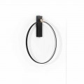 Design Wall Lamp in Black Aluminium and Natural Brass Made in Italy - Norma