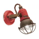 Applique Spotlight Industrial Style Artisan in Iron and Ceramic - Loft Viadurini