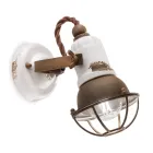 Applique Spotlight Industrial Style Handcrafted in Iron and Ceramic - Loft Viadurini