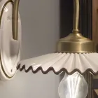 Pleated Glossy Ceramic Applique and Hand Painted Edge - Laquila Viadurini