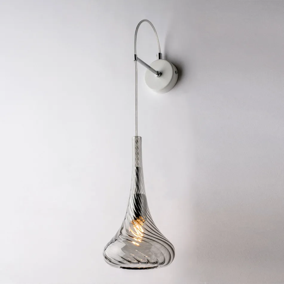 Made in Italy Iron Wall Lamp with Pyrex Glass for Interior Decorating - Corinto Viadurini