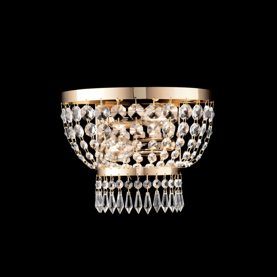 Made in Italy Iron and Gold Applique with Rhinestones for Interior Decorating - Austria Viadurini