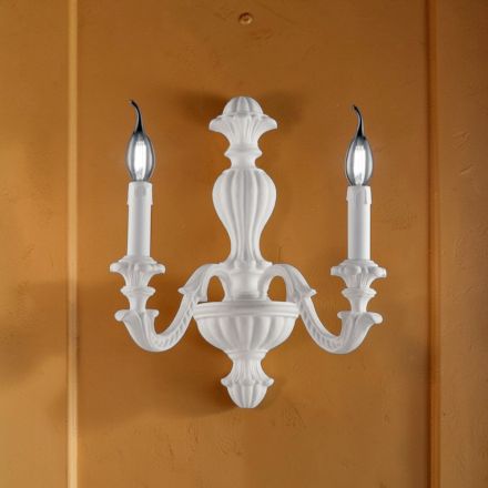 Wooden Wall Lamp Available with 1 or 2 Lights Made in Italy - Milan Viadurini