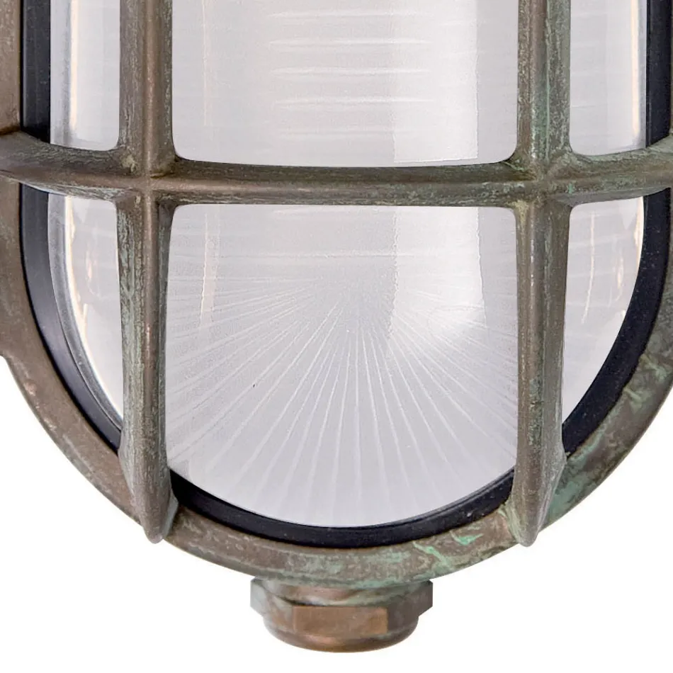 Vintage Brass Wall Light with Opal/Clear Glass - Mermaid Viadurini