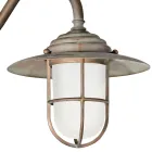Vintage Brass Outdoor Wall Light, Opal Glass IP44 - Elfico Viadurini