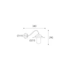 Vintage Brass Outdoor Wall Light, Clear Glass IP44 - Elfico Viadurini