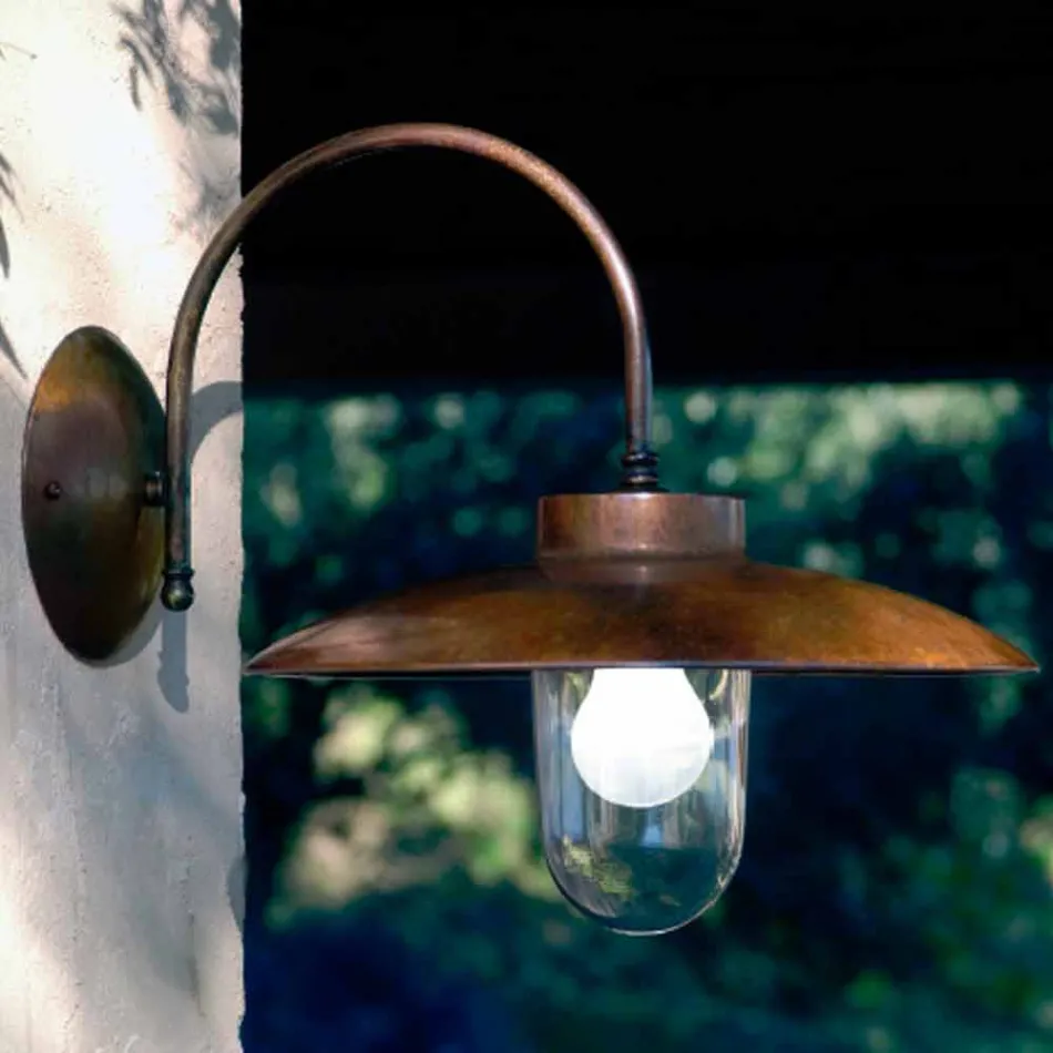 Applique La Traviata copper, glass and antique brass Viadurini