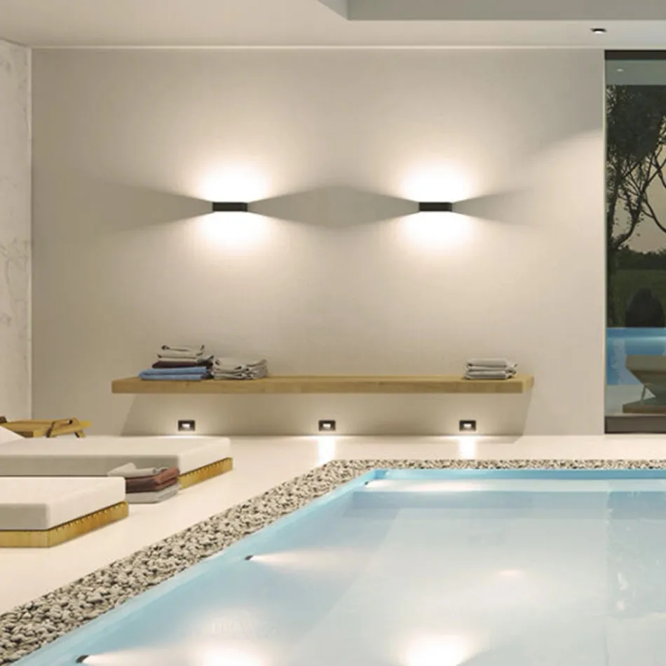 Indoor Led Wall Lamp in White, Black or Corten Aluminium - Renella Viadurini