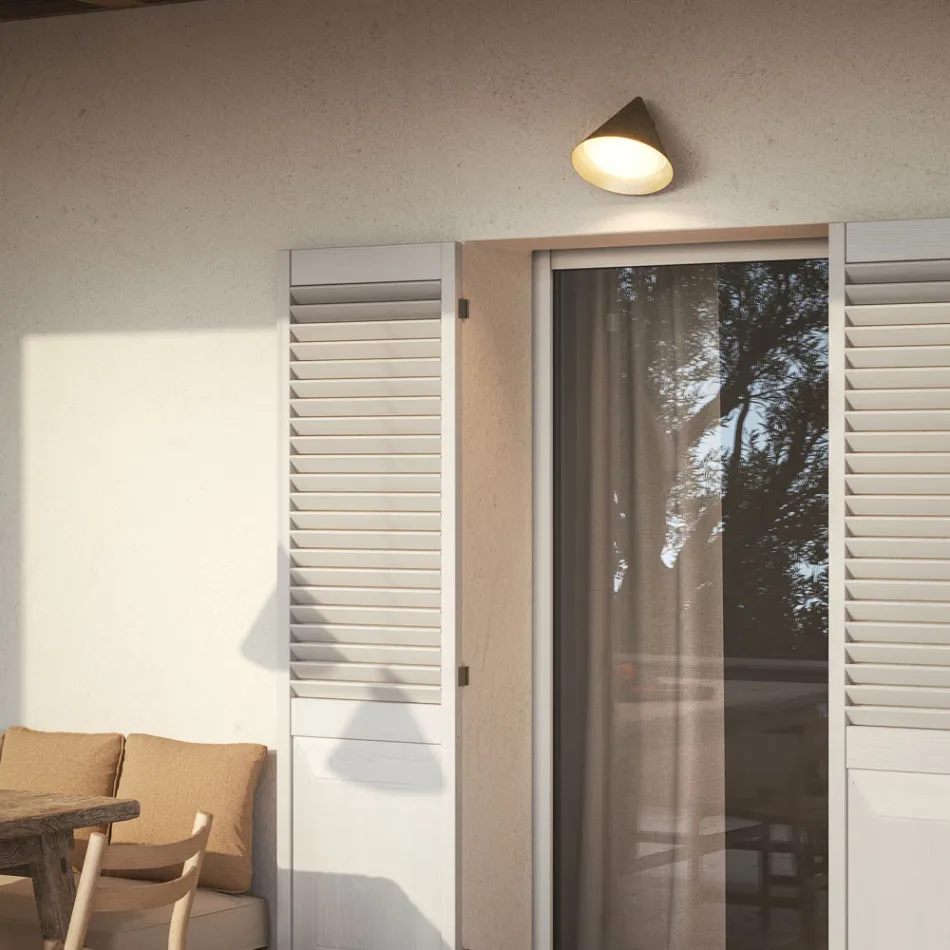 Outdoor Wall Light in Glass and Brass Made in Italy - Rain Viadurini