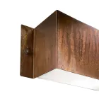 Rectangular Wall Light in Copper and LED Made in Italy - Example Viadurini