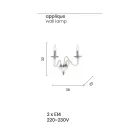 Wall Sconce 2 Lights in Italian Artisan Glass and Crystal - Mariangela Viadurini