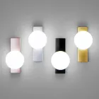 Wall or Ceiling Light in Aluminium and White Blown Glass Light - Alma Viadurini