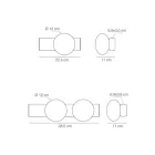 Wall or Ceiling Light in Aluminium and White Blown Glass Light - Alma Viadurini