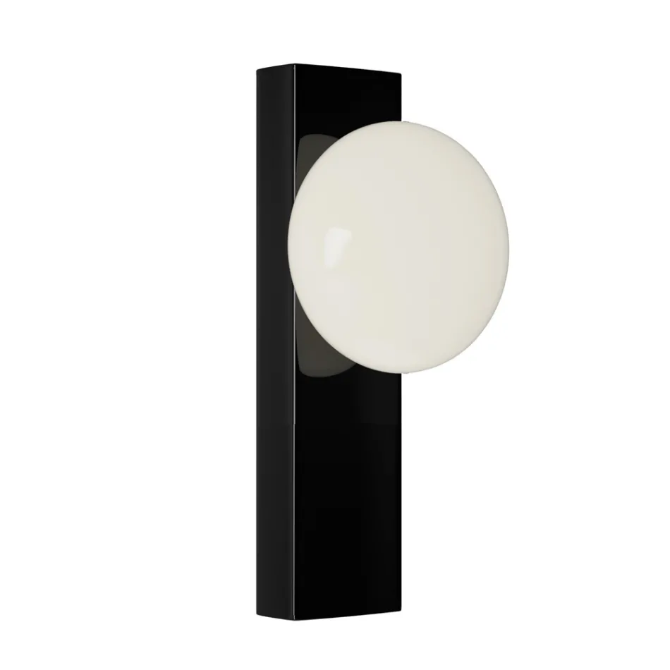 Wall or Ceiling Light in Aluminium and White Blown Glass Light - Alma Viadurini