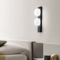 Wall or Ceiling Light in Aluminium and White Blown Glass Light - Alma