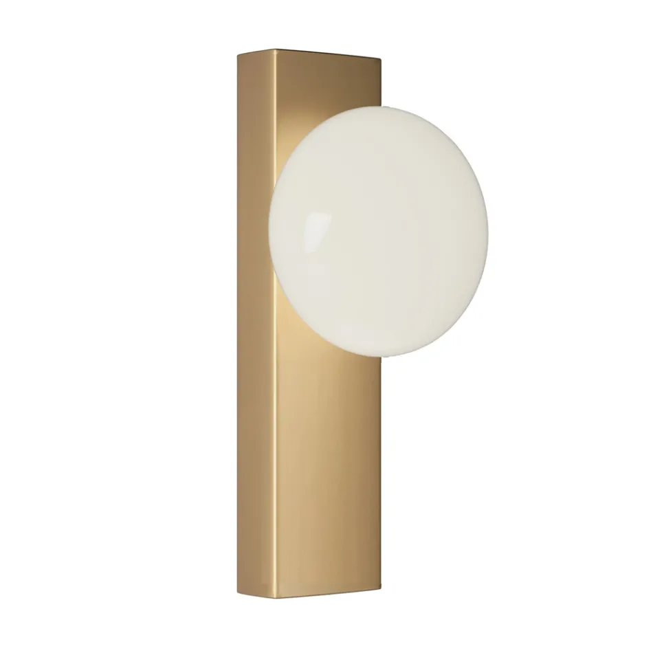Wall or Ceiling Light in Aluminium and White Blown Glass Light - Alma Viadurini