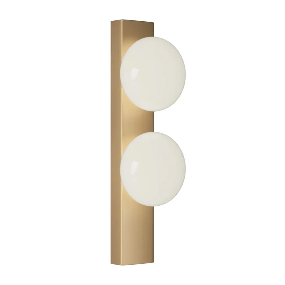 Wall or Ceiling Light in Aluminium and White Blown Glass Light - Alma Viadurini