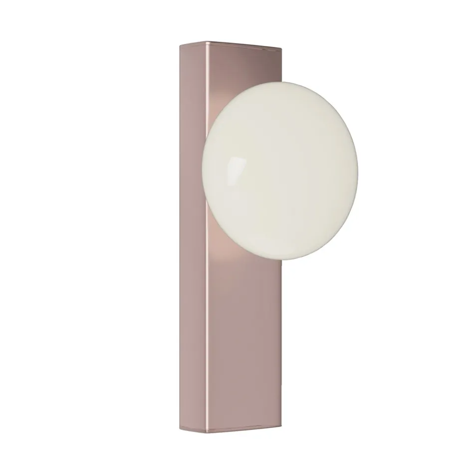 Wall or Ceiling Light in Aluminium and White Blown Glass Light - Alma Viadurini
