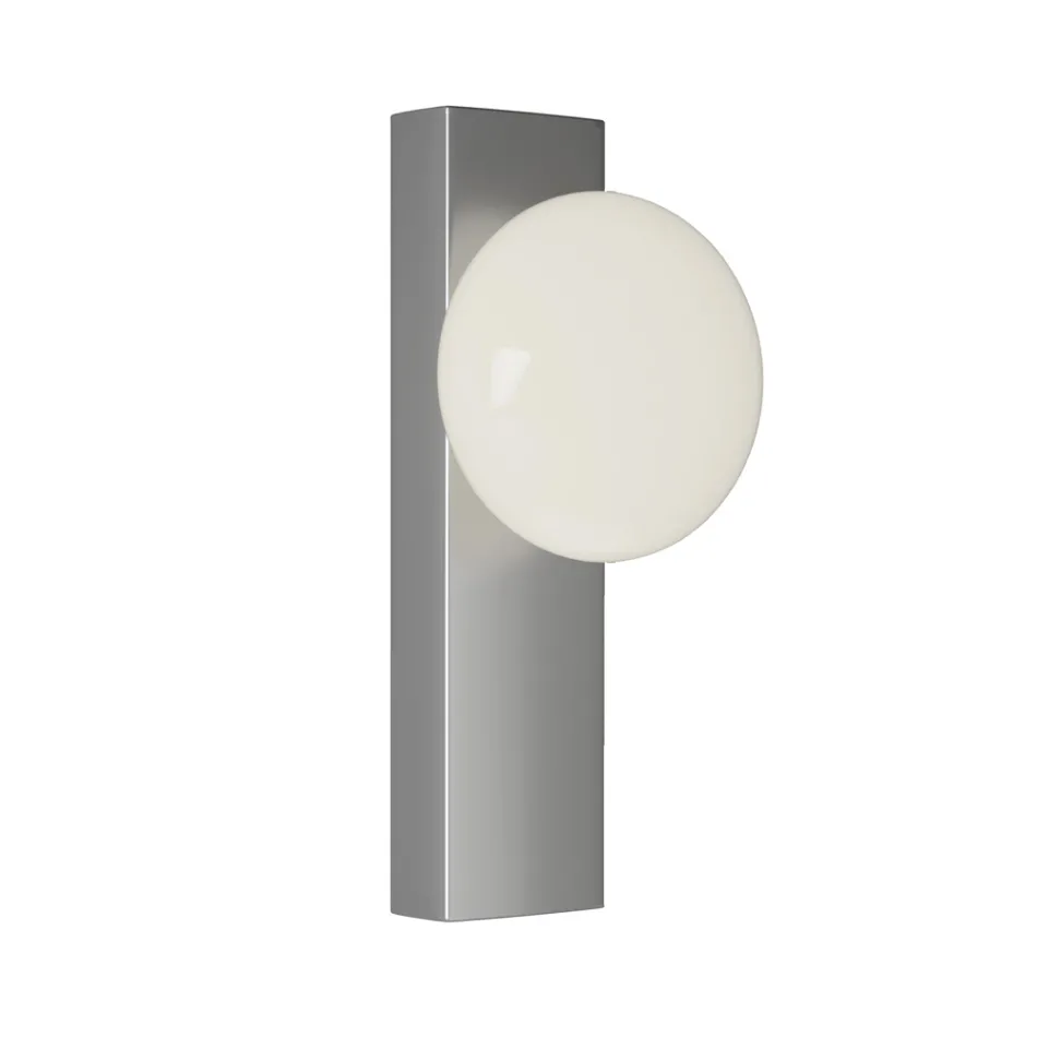Wall or Ceiling Light in Aluminium and White Blown Glass Light - Alma Viadurini