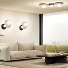 Wall or Ceiling Light in Aluminium, Metal, and White Glass Light - Luma Viadurini