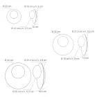 Wall or Ceiling Light in Aluminium, Metal, and White Glass Light - Luma Viadurini