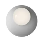 Wall or Ceiling Light in Aluminium, Metal, and White Glass Light - Luma Viadurini