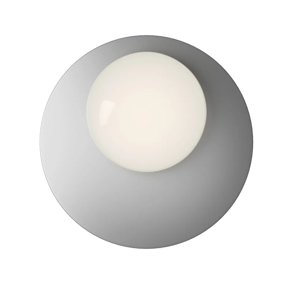 Wall or Ceiling Light in Aluminium, Metal, and White Glass Light - Luma Viadurini