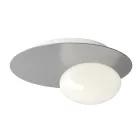 Wall or Ceiling Light in Aluminium, Metal, and White Glass Light - Luma Viadurini