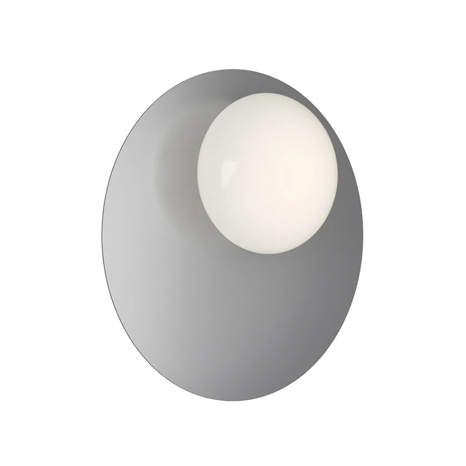 Wall or Ceiling Light in Aluminium, Metal, and White Glass Light - Luma Viadurini